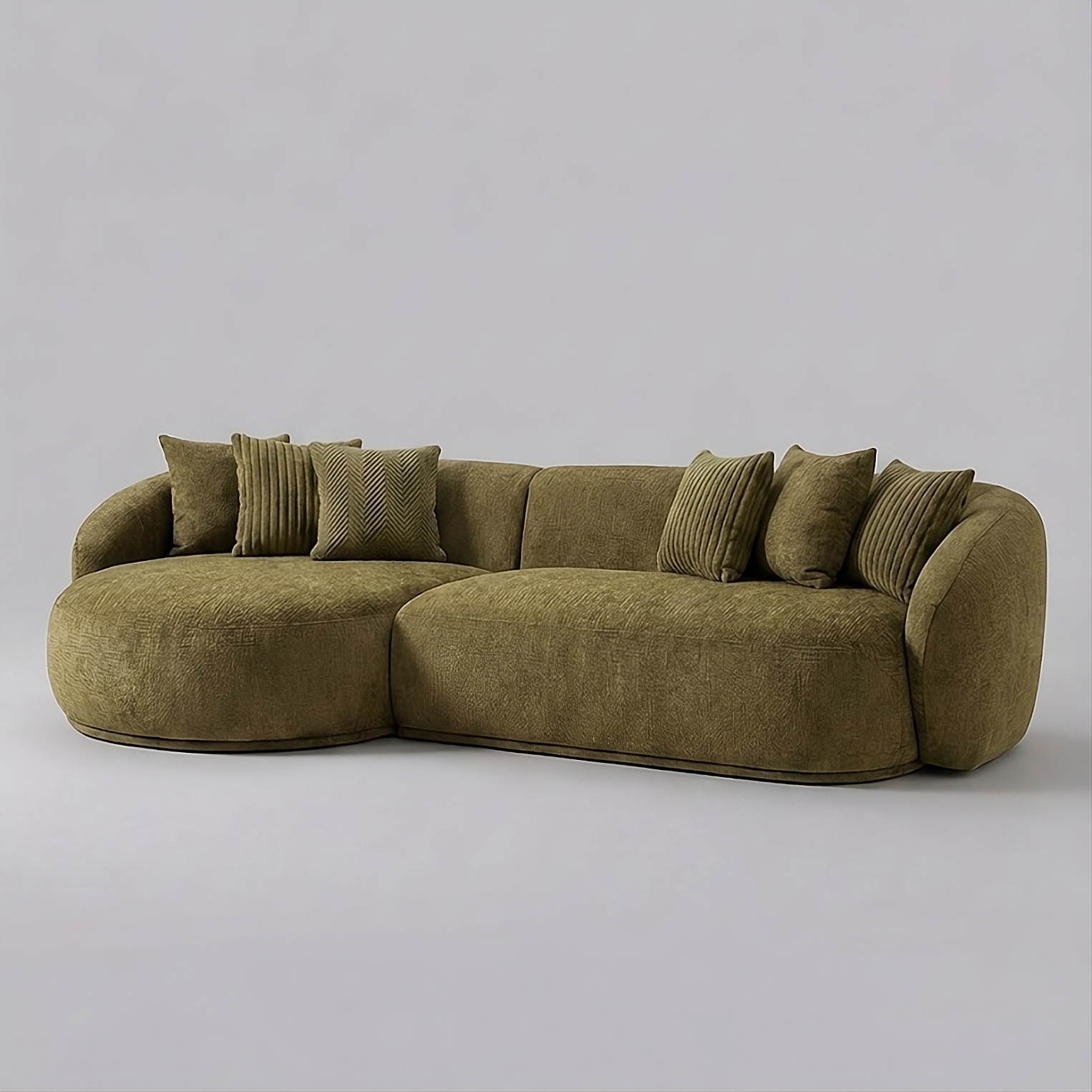 Canapé d’angle droit PALERME nouveau coloris vert Olive